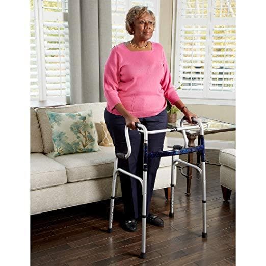 Carex Sturdy Uplift Adjustable Folding Walker with Stand Assist Design - primehubstore.shop Walkers
