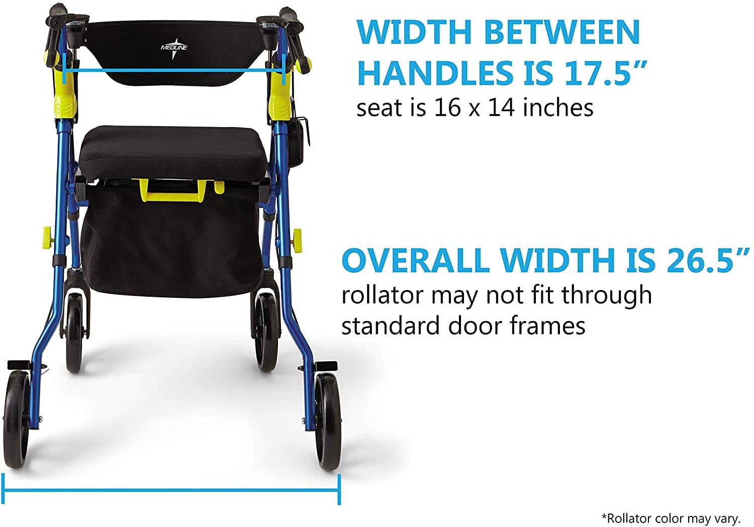 Medline Premium Empower Folding Mobility Rollator Walker with 8" Wheels - primehubstore.shop Rollators