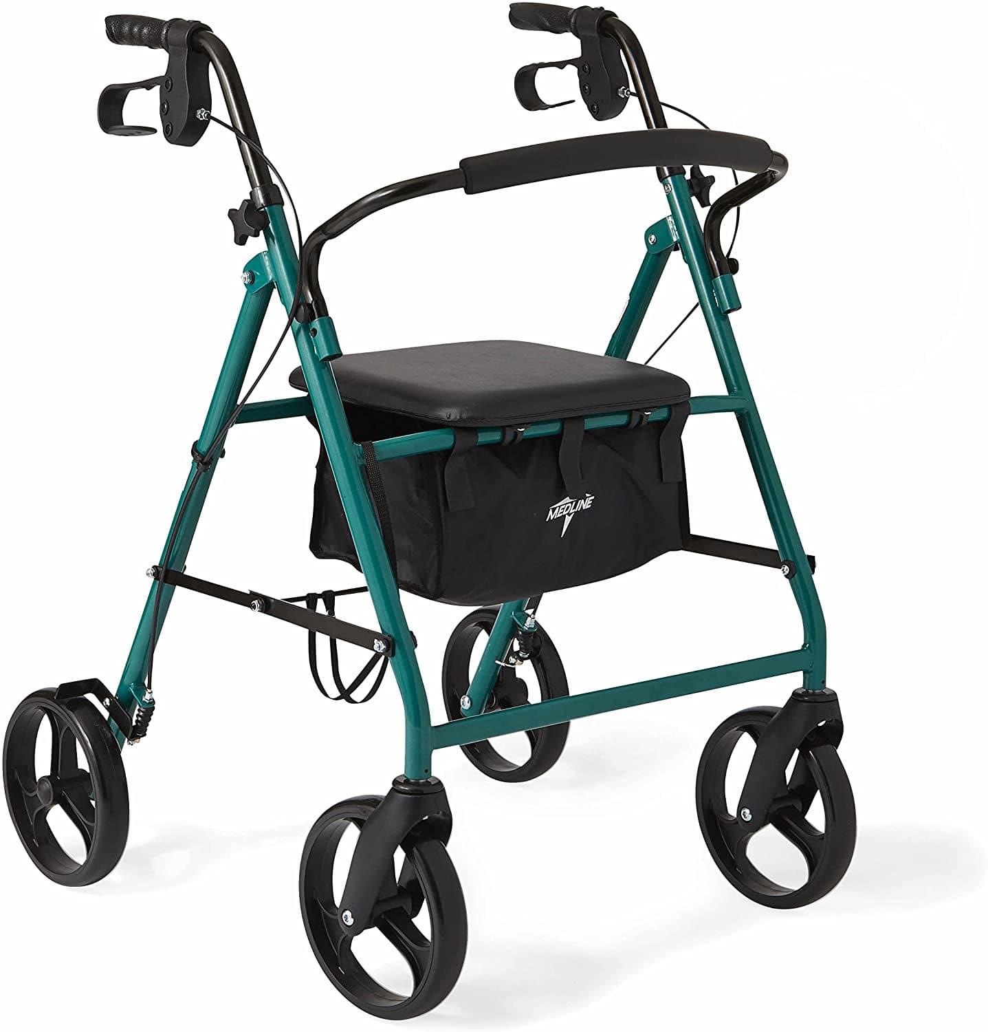 Medline Standard Steel Folding Rollator Adult Rolling Walker - primehubstore.shop Rollators