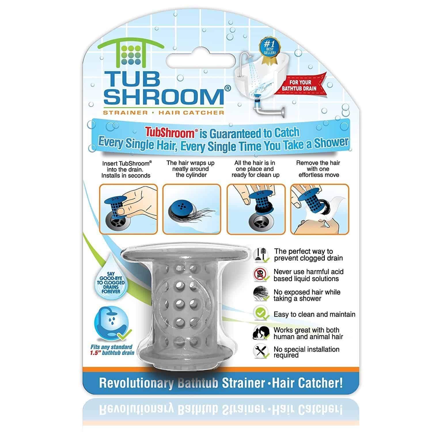 TubShroom - The Revolutionary Tub Drain Protector All-In-One Hair Catcher/Strainer/Snare - primehubstore.shop Bathroom Accessories