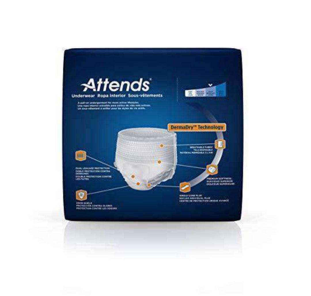 Attends Bariatric Unisex Protective Underwear with DermaDry Technology - XX-Large - Case of 48 - primehubstore.shop Incontinence