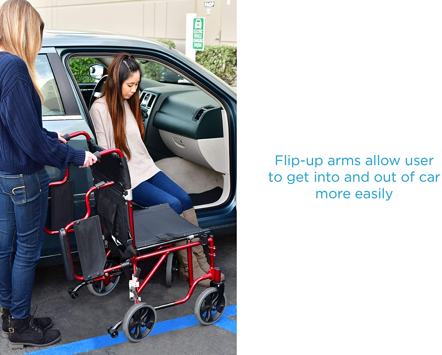 Nova Medical 349 19" Transport Chair with Detachable Arms & Swing Away Foot Rests - primehubstore.shop Transport Chairs