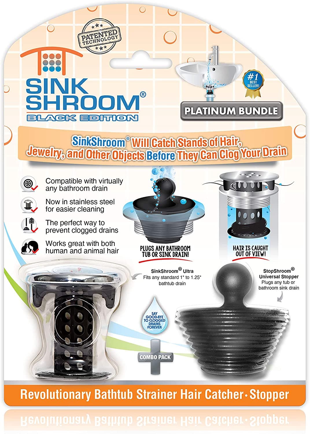 SinkShroom The Revolutionary Sink Drain Protector Hair Catcher/Strainer/Snare - primehubstore.shop Bathroom Accessories