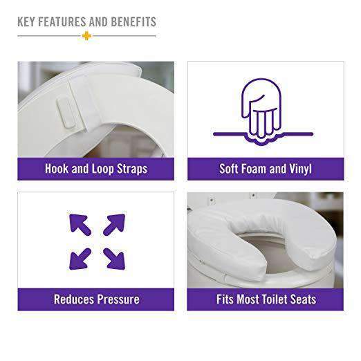 DMI Vinyl Foam Toilet Seat Cushions - 2 Inch or 4 Inch - primehubstore.shop Raised Toilet Seats