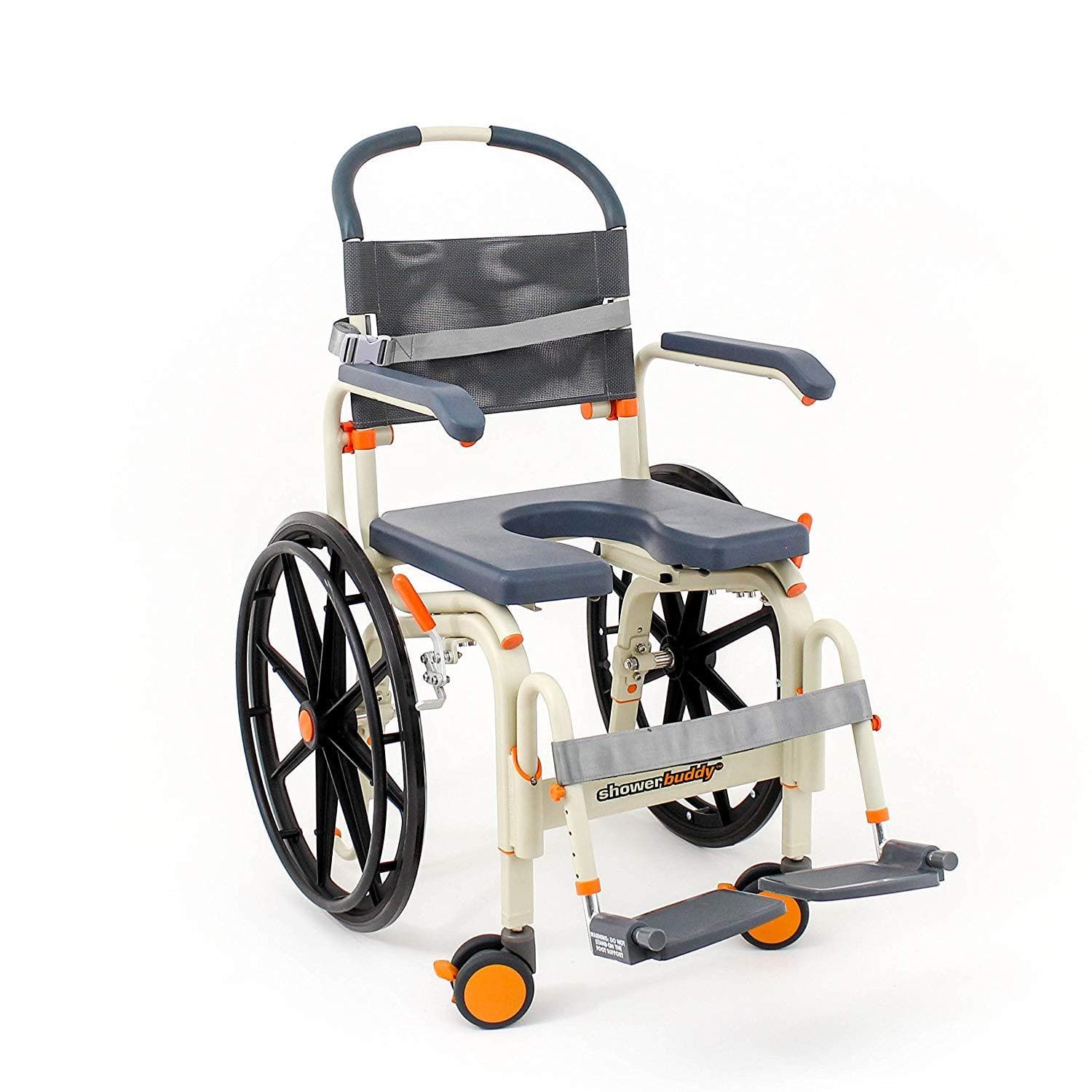ShowerBuddy Self-Propelled Roll-In Buddy Solo Shower Chair with Commode Opening - primehubstore.shop Shower Chairs