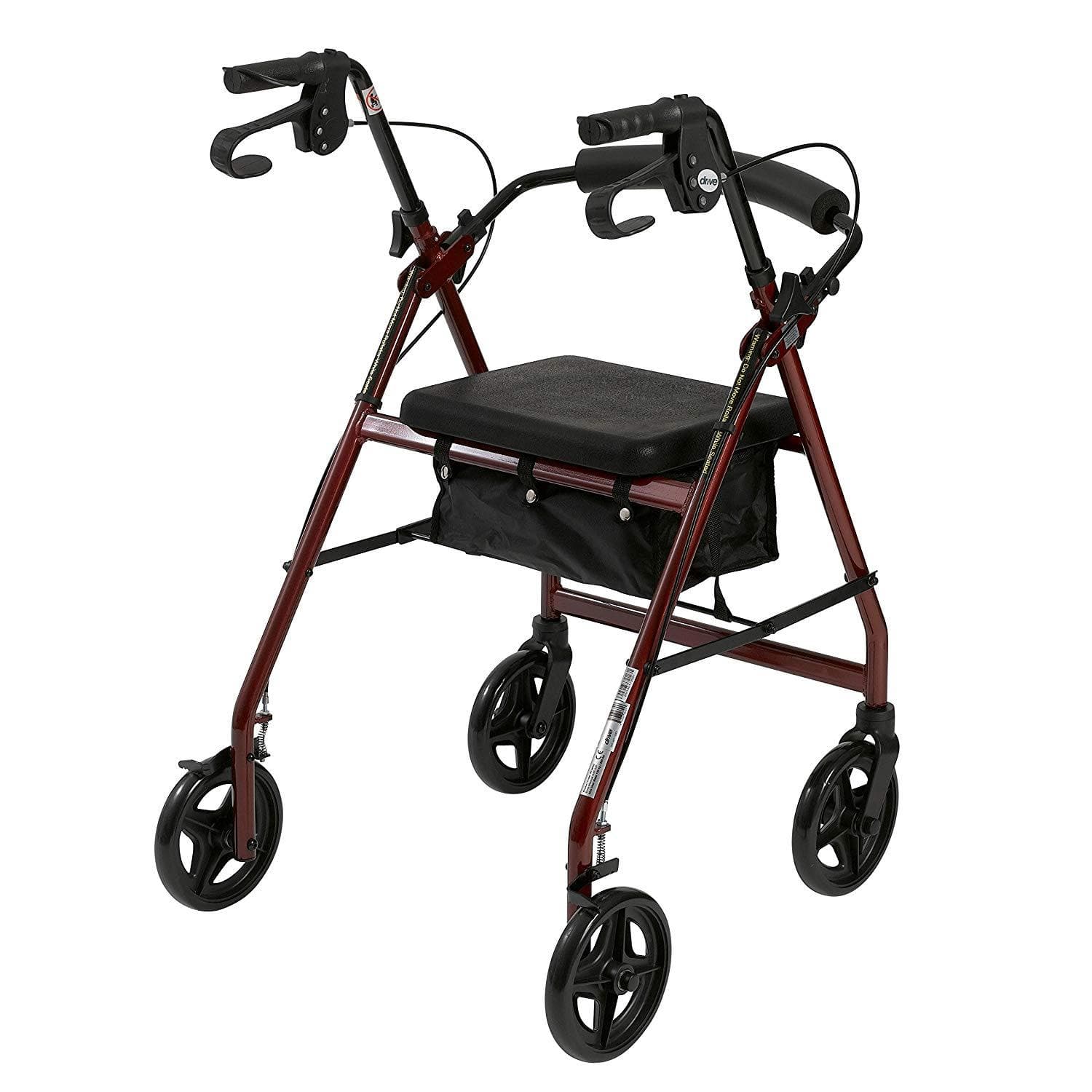 Drive Medical Folding Aluminum Rollator with Removable Back Support & Padded Seat - primehubstore.shop Rollators