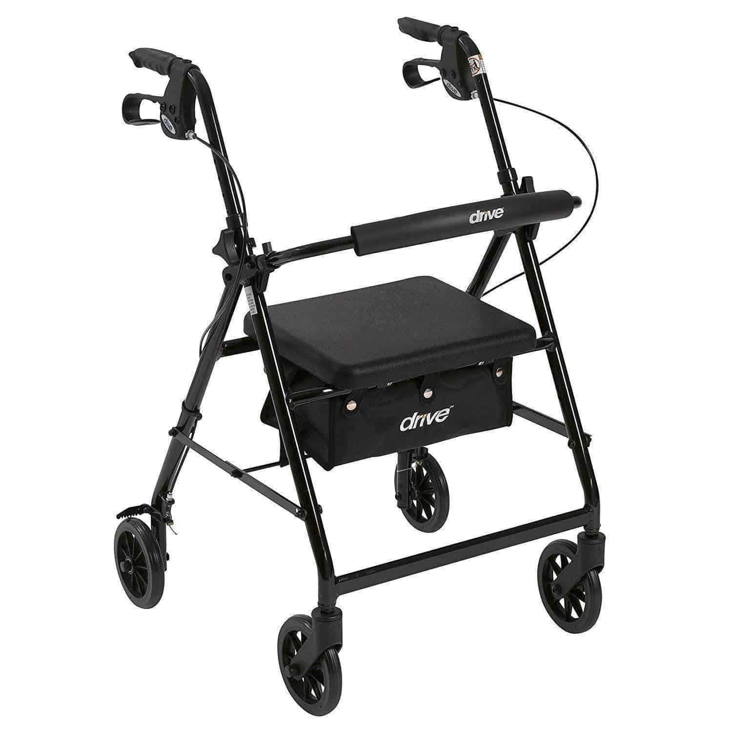 Drive Medical Rollator Rolling Walker with 6" Wheels, Fold Up Removable Back Support & Padded Seat - primehubstore.shop Rollators
