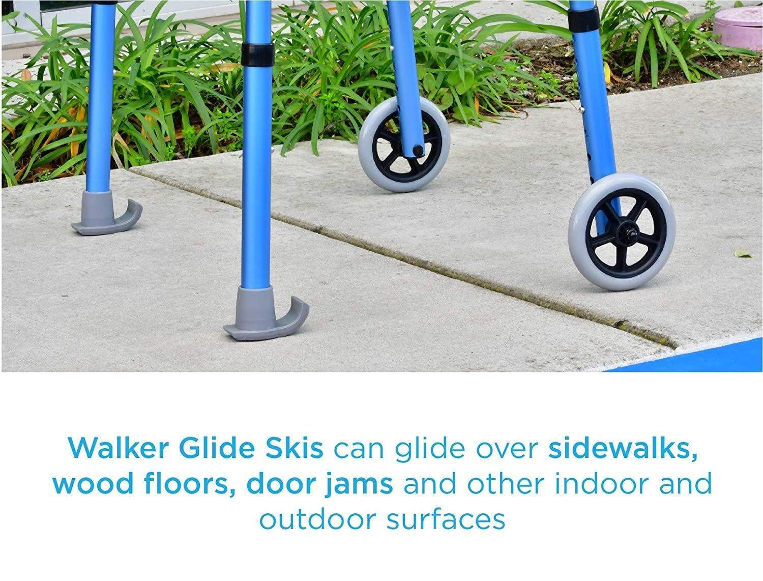 Nova Medical Walker Ski Glides - 1” Tube Shaft Diameter - primehubstore.shop Walker Parts & Accessories
