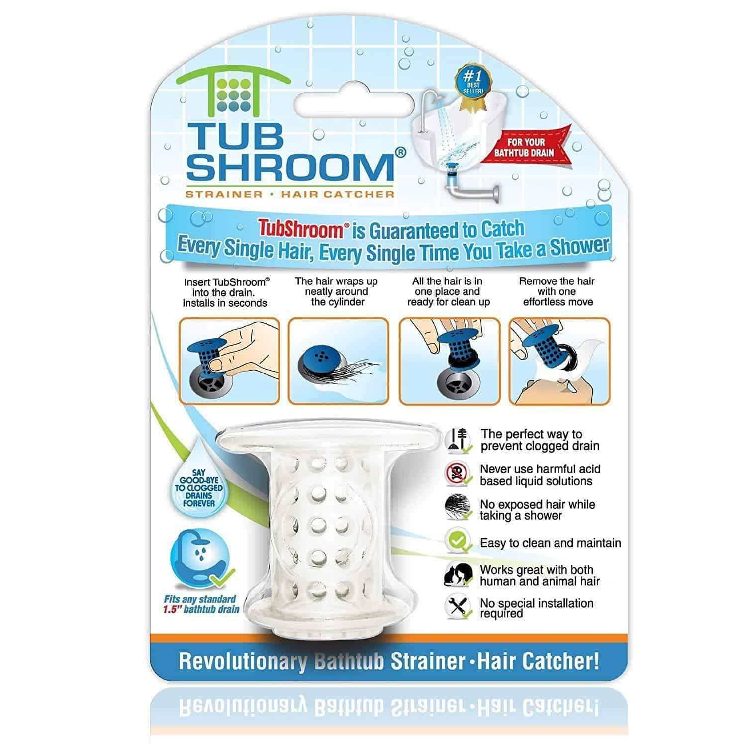 TubShroom - The Revolutionary Tub Drain Protector All-In-One Hair Catcher/Strainer/Snare - primehubstore.shop Bathroom Accessories