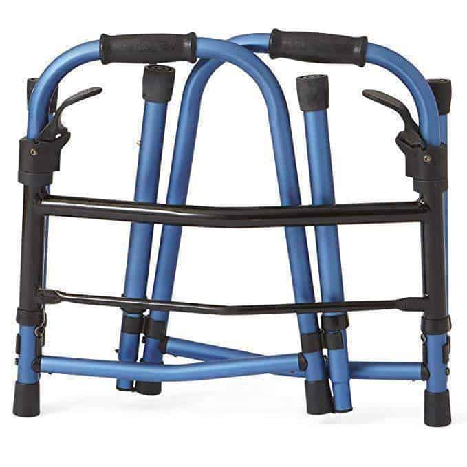 Medline Compact Folding Paddle Walker with 5" Wheels - Blue - primehubstore.shop Paddle Walkers