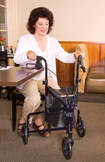 Carex Folding Trio Rolling Walker 3-Wheeled Rollator - primehubstore.shop Rollators