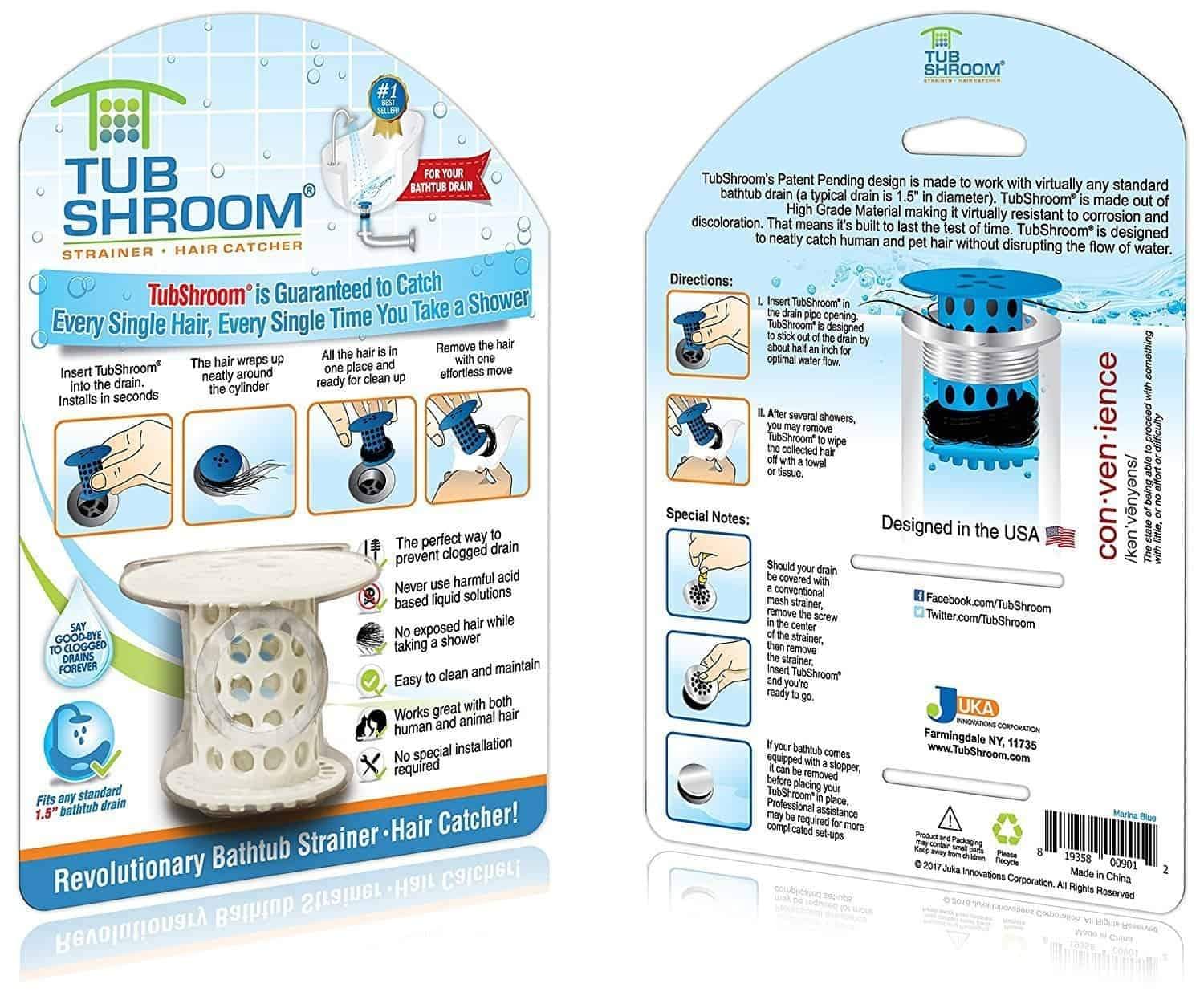 TubShroom - The Revolutionary Tub Drain Protector All-In-One Hair Catcher/Strainer/Snare - primehubstore.shop Bathroom Accessories