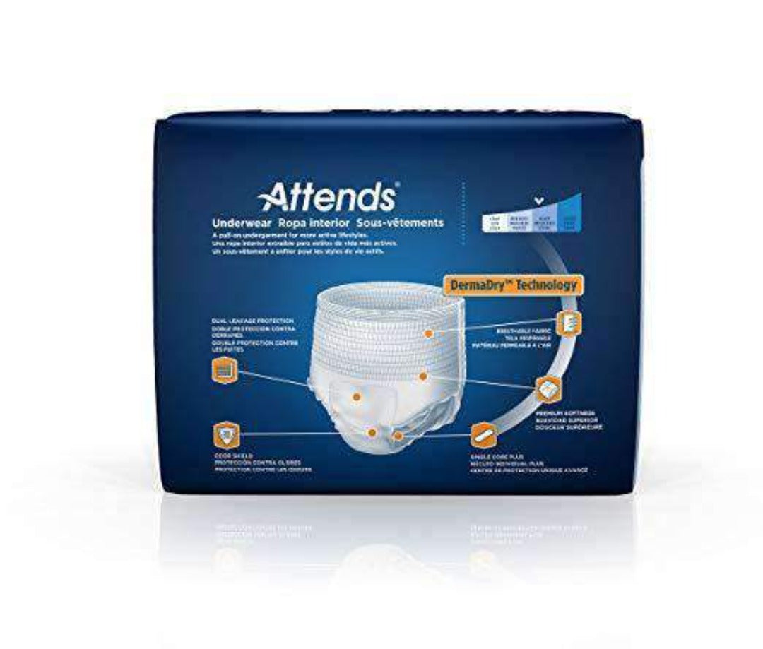 Attends Protective Underwear with DermaDry Technology for Adult Incontinence Care - Case - primehubstore.shop Incontinence