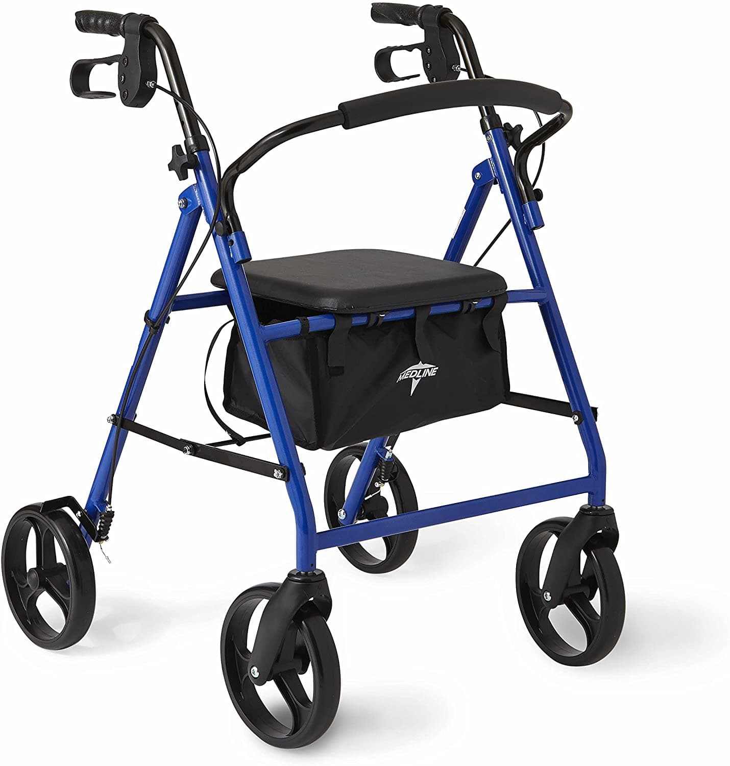 Medline Standard Steel Folding Rollator Adult Rolling Walker - primehubstore.shop Rollators