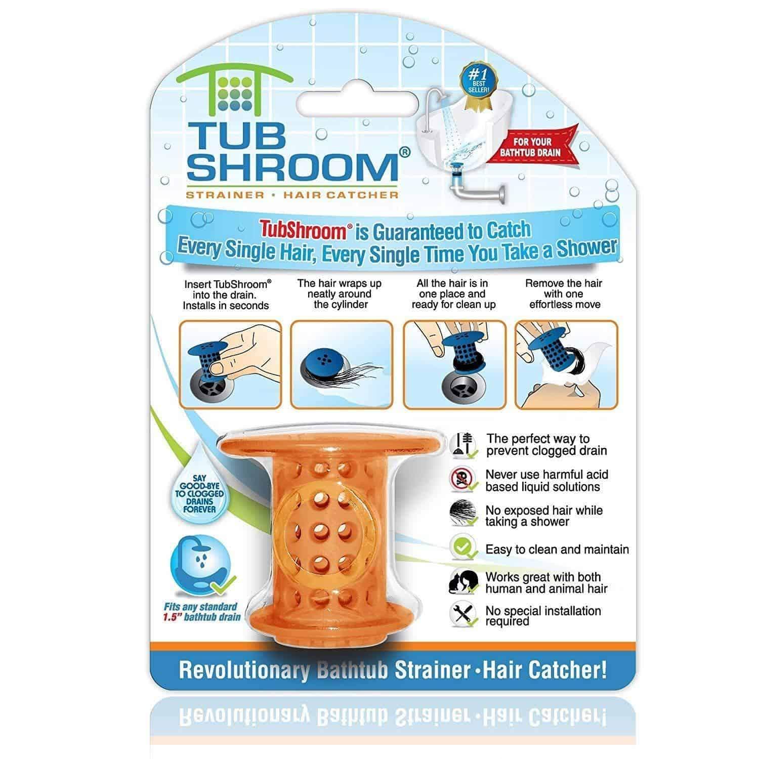 TubShroom - The Revolutionary Tub Drain Protector All-In-One Hair Catcher/Strainer/Snare - primehubstore.shop Bathroom Accessories