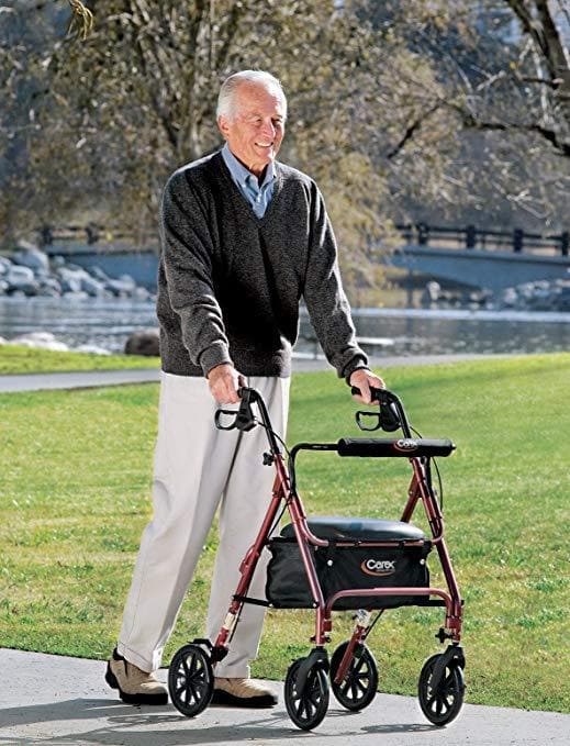 Carex Deluxe Folding Rolling Walker Rollator with Seat & Storage - primehubstore.shop Rollators