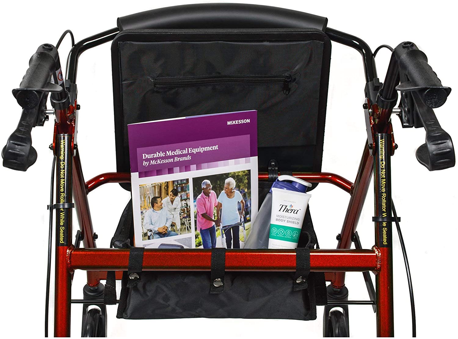 McKesson Lightweight Aluminum Folding Rollator with Padded Seat - Open Box - primehubstore.shop Rollators