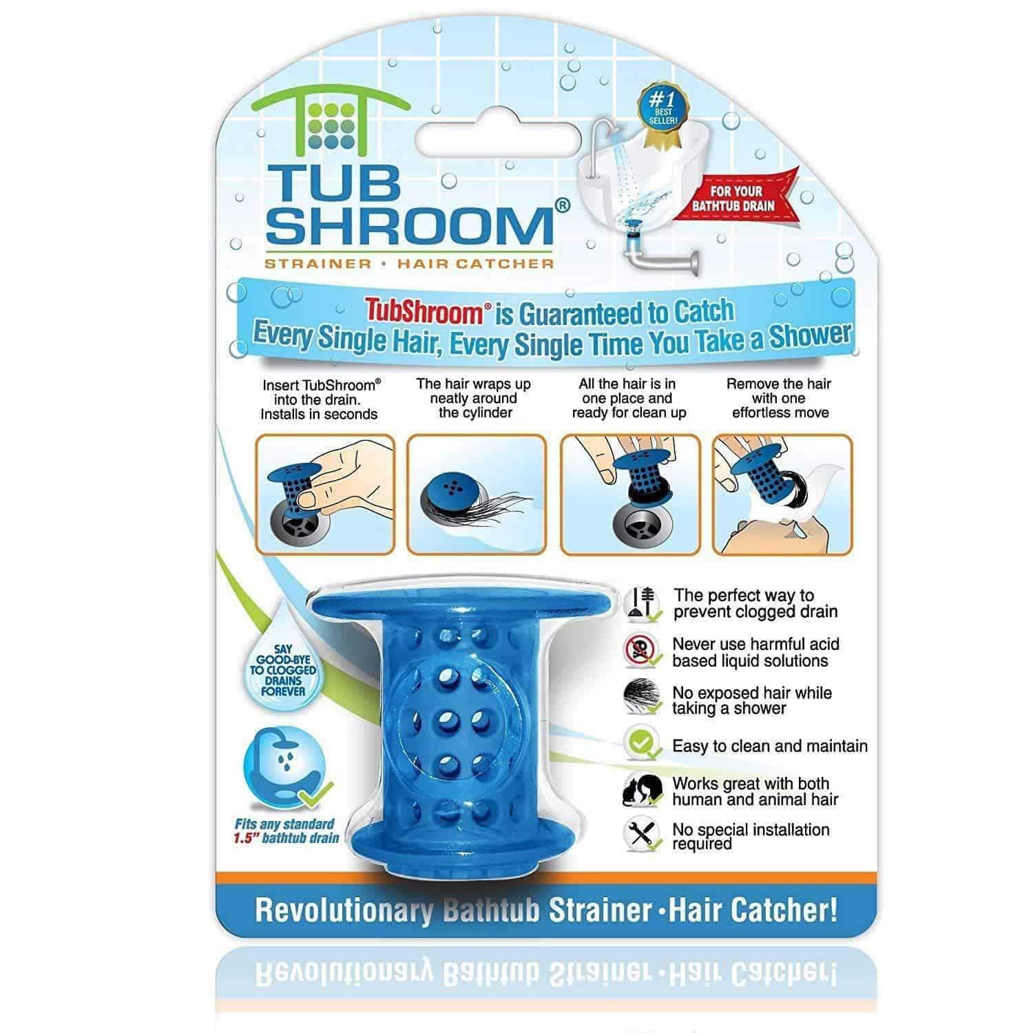 TubShroom - The Revolutionary Tub Drain Protector All-In-One Hair Catcher/Strainer/Snare - primehubstore.shop Bathroom Accessories