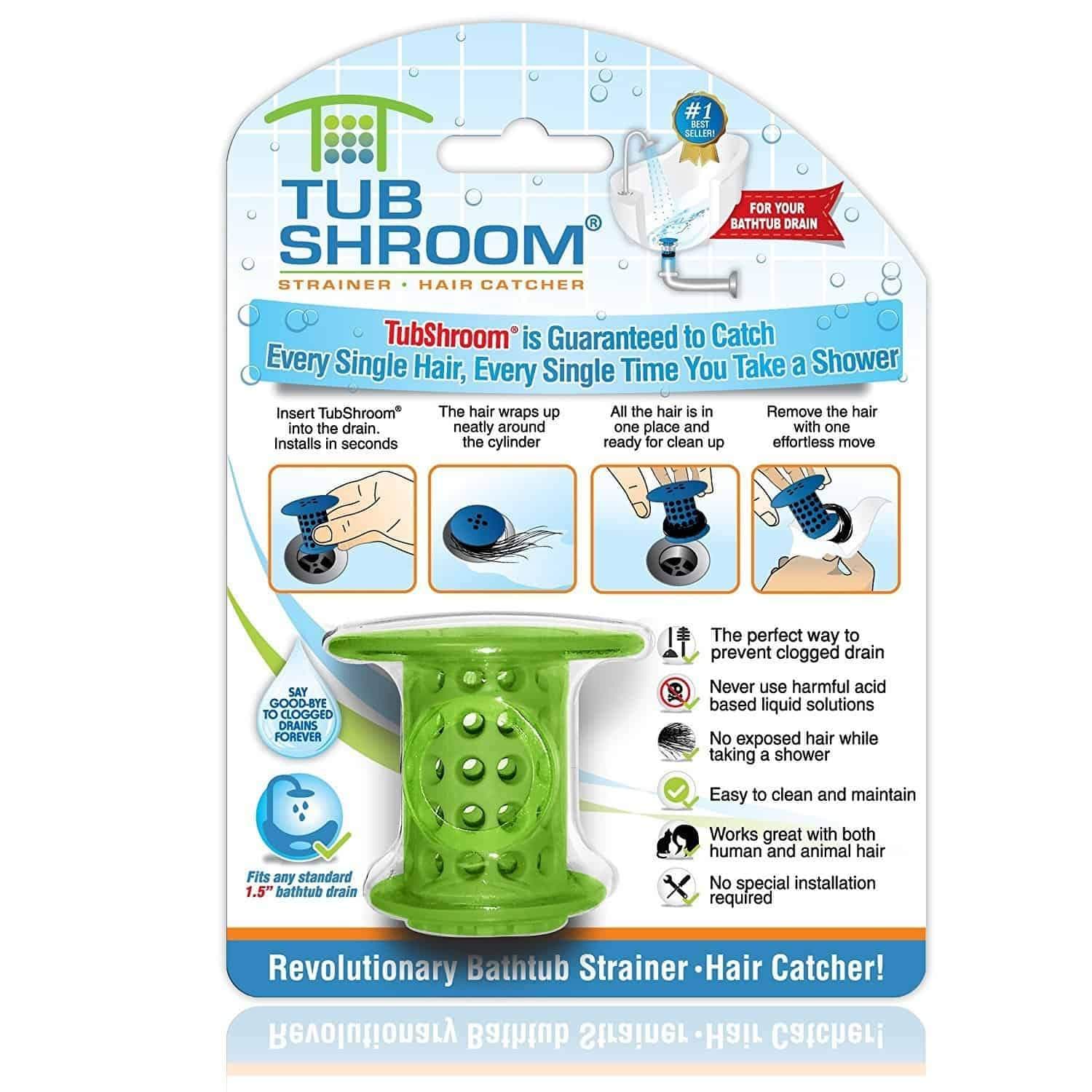 TubShroom - The Revolutionary Tub Drain Protector All-In-One Hair Catcher/Strainer/Snare - primehubstore.shop Bathroom Accessories