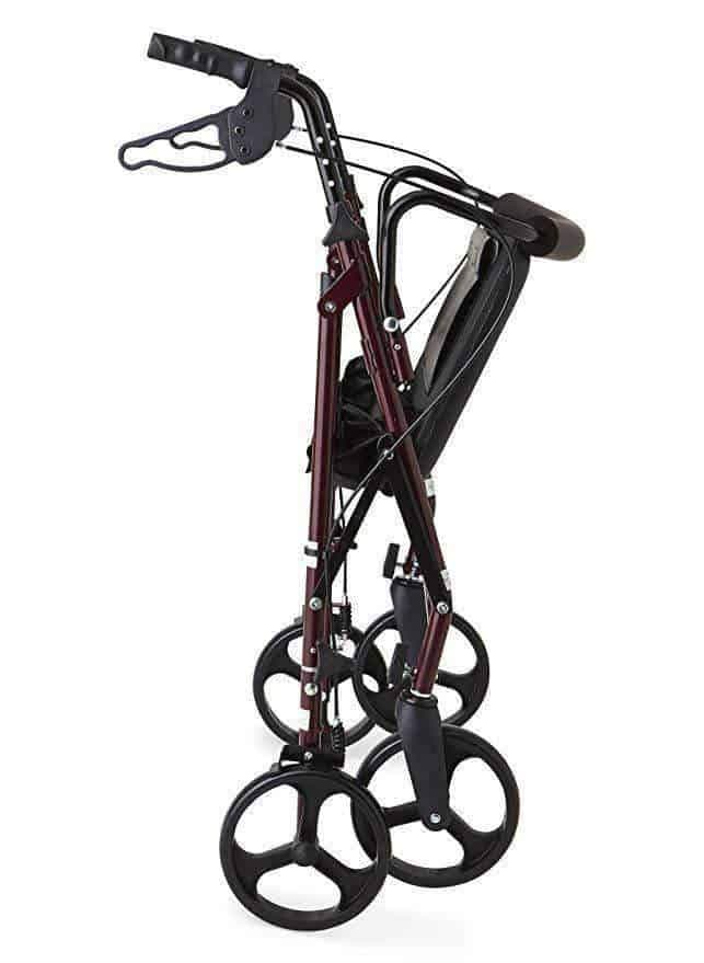 Medline Heavy Duty Bariatric Mobility Rollator with 8” Deluxe Wheels - Burgundy - primehubstore.shop Rollators