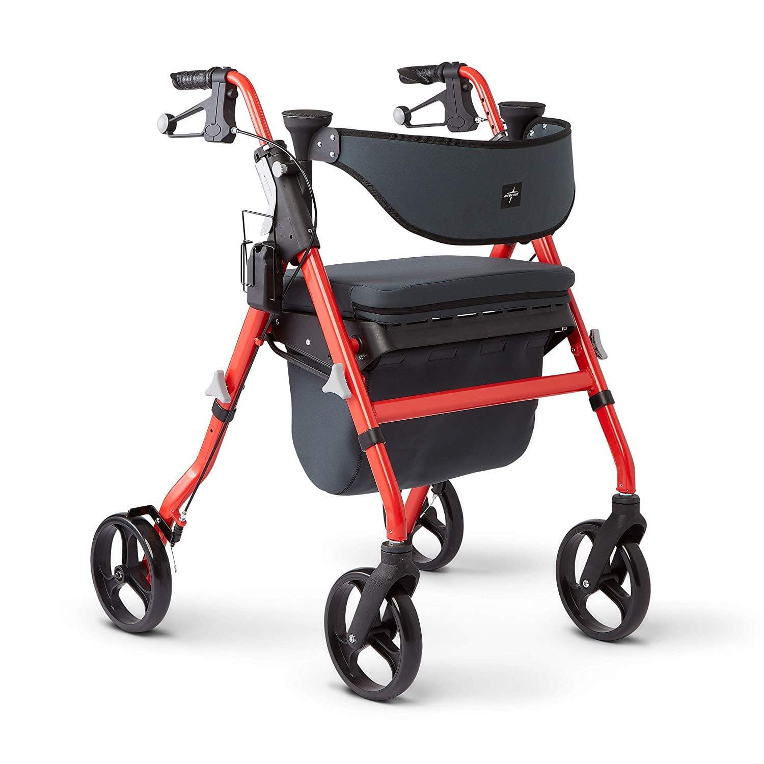 Medline Premium Empower Rollator Walker with Microban Antimicrobial Protection, Seat, Comfort Handles and Thick Backrest - primehubstore.shop Rollators