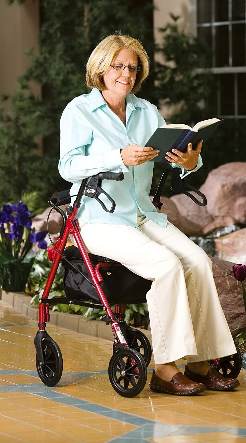 Carex Deluxe Folding Rolling Walker Rollator with Seat & Storage - primehubstore.shop Rollators