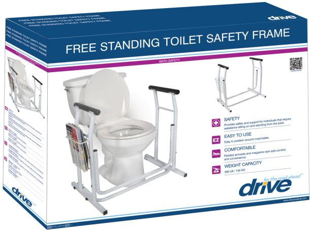 Drive Medical Stand Alone Toilet Safety Rails with Storage - primehubstore.shop Toilet Safety Frames
