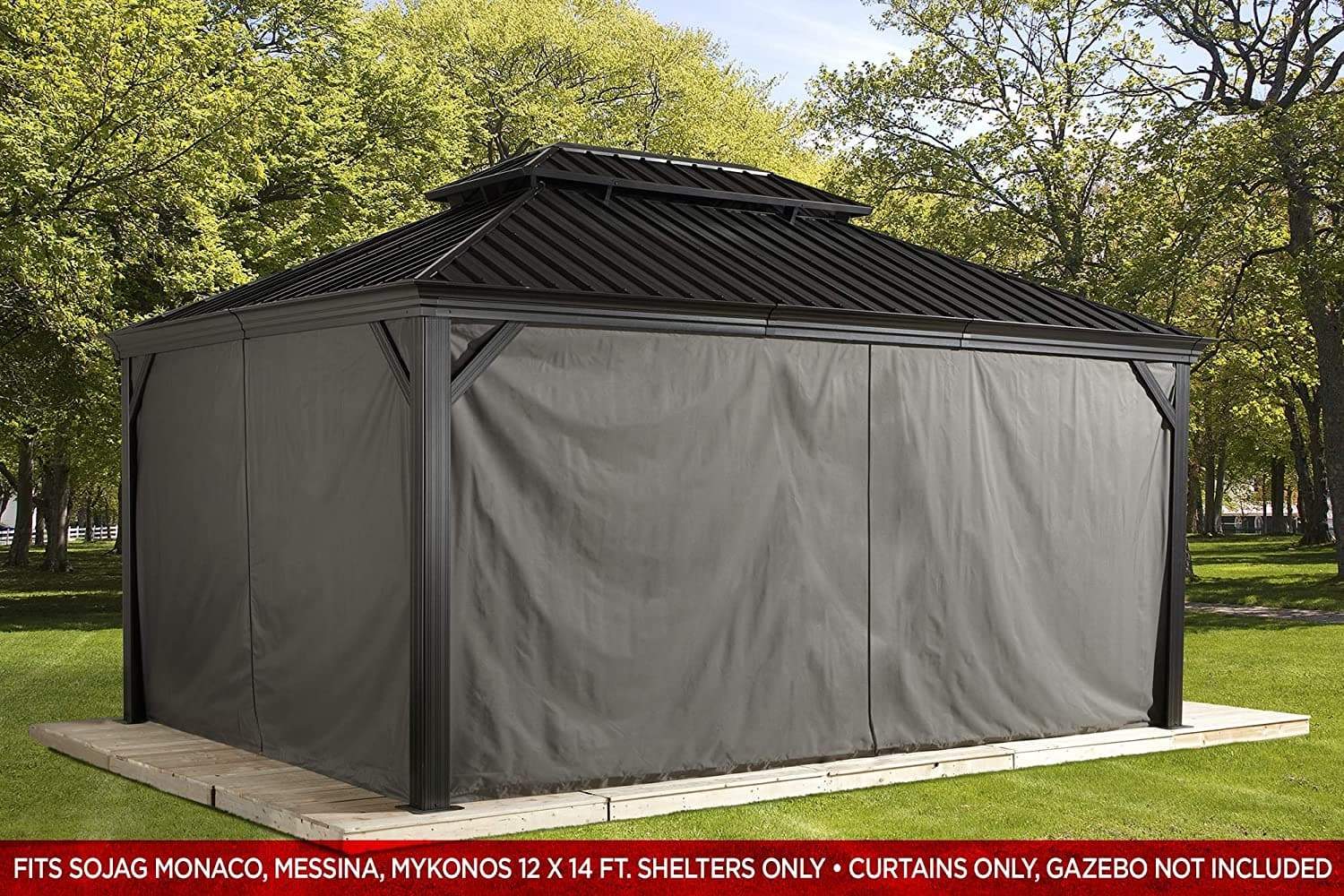 Sojag Set of 4 Curtains for Monaco/Messina/Mykonos Outdoor Gazebo's - Open Box - primehubstore.shop Gazebo Covers