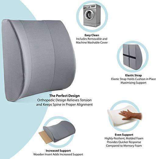 DMI Relax-a-Bac Lumbar Support Back Cushions with Insert and Strap - primehubstore.shop Cushions