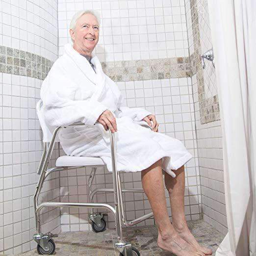 DMI Rolling Shower Padded Transport Chair with Commode Opening - primehubstore.shop Commodes