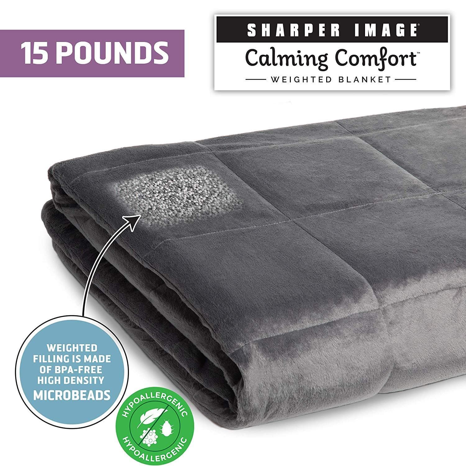 Sharper Image Calming Comfort Weighted Blankets - primehubstore.shop Weighted Blankets