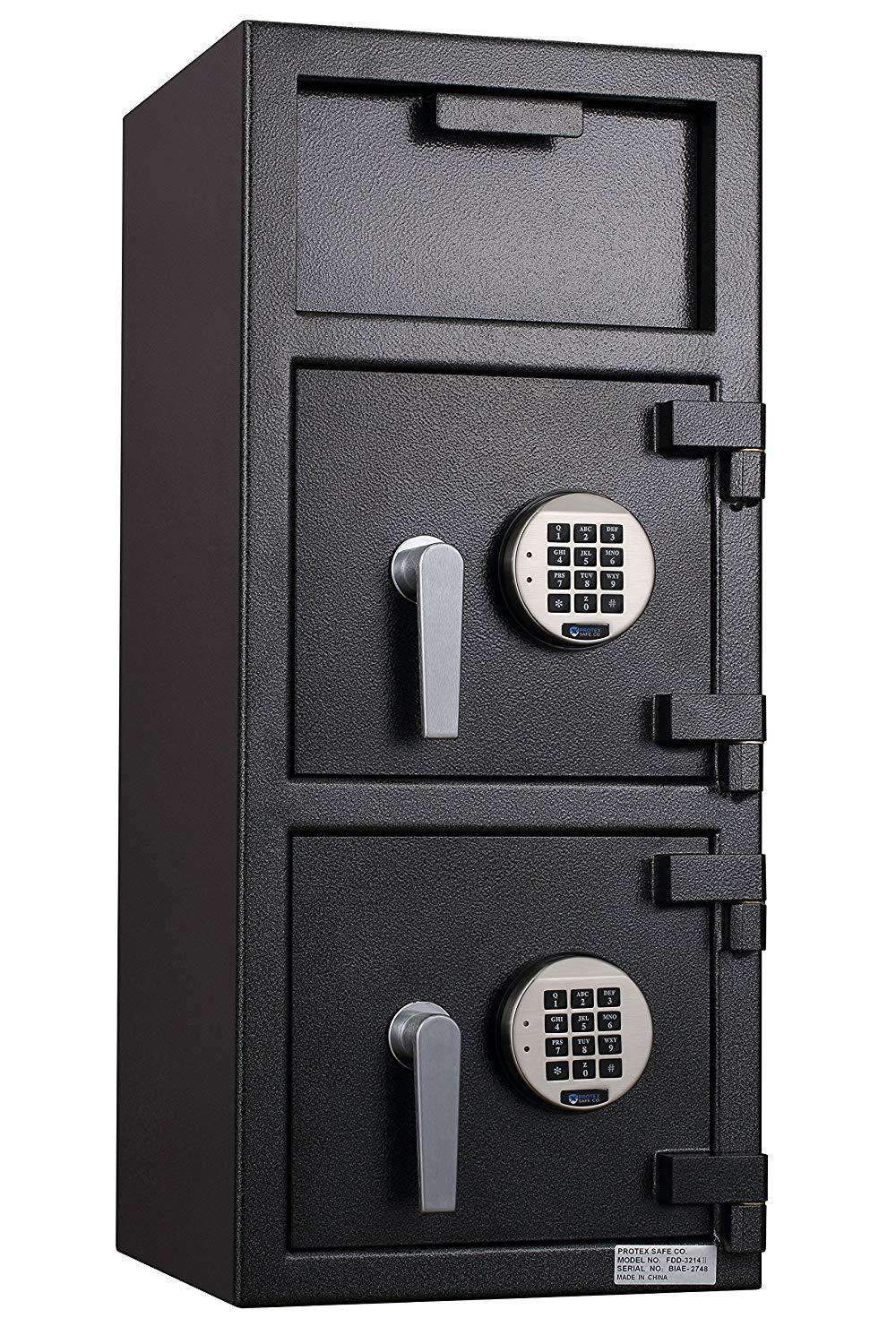 Protex Dual Compartment Drop Depository Safe with Electronic Keypad FDD-3214 II - primehubstore.shop Security Safes