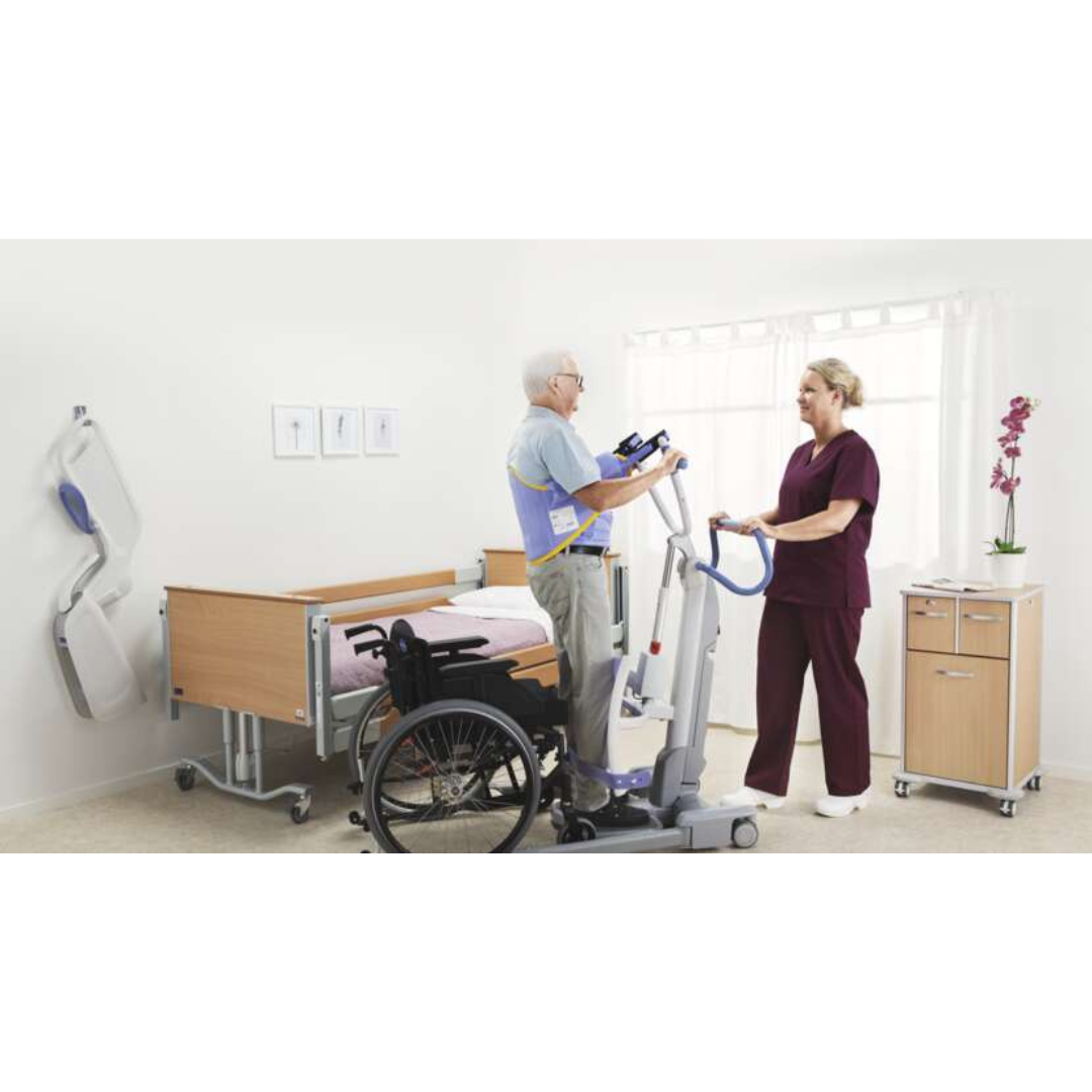 Arjo Sara Flex Electric Sit-To-Stand Patient Lift HEB1000 with Handles and Deluxe Comfort Sling - primehubstore.shop Patient Lifts