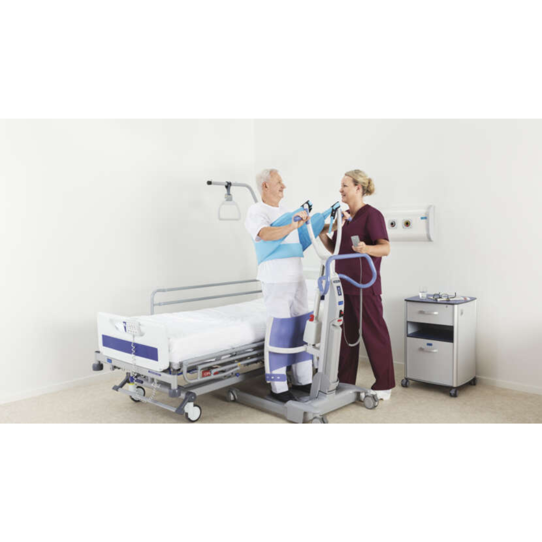 Arjo Sara Flex Electric Sit-To-Stand Patient Lift HEB1000 with Handles and Deluxe Comfort Sling - primehubstore.shop Patient Lifts