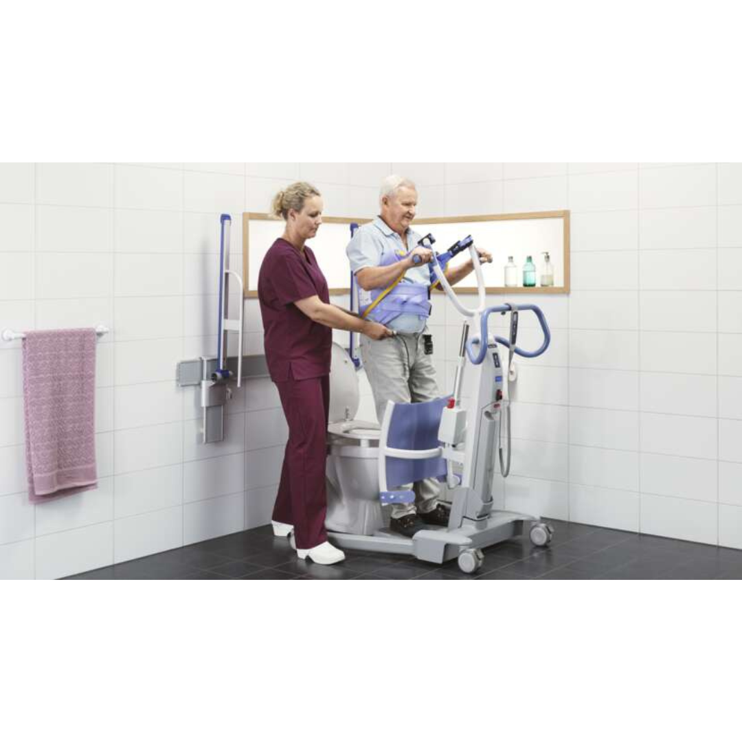 Arjo Sara Flex Electric Sit-To-Stand Patient Lift HEB1000 with Handles and Deluxe Comfort Sling - primehubstore.shop Patient Lifts