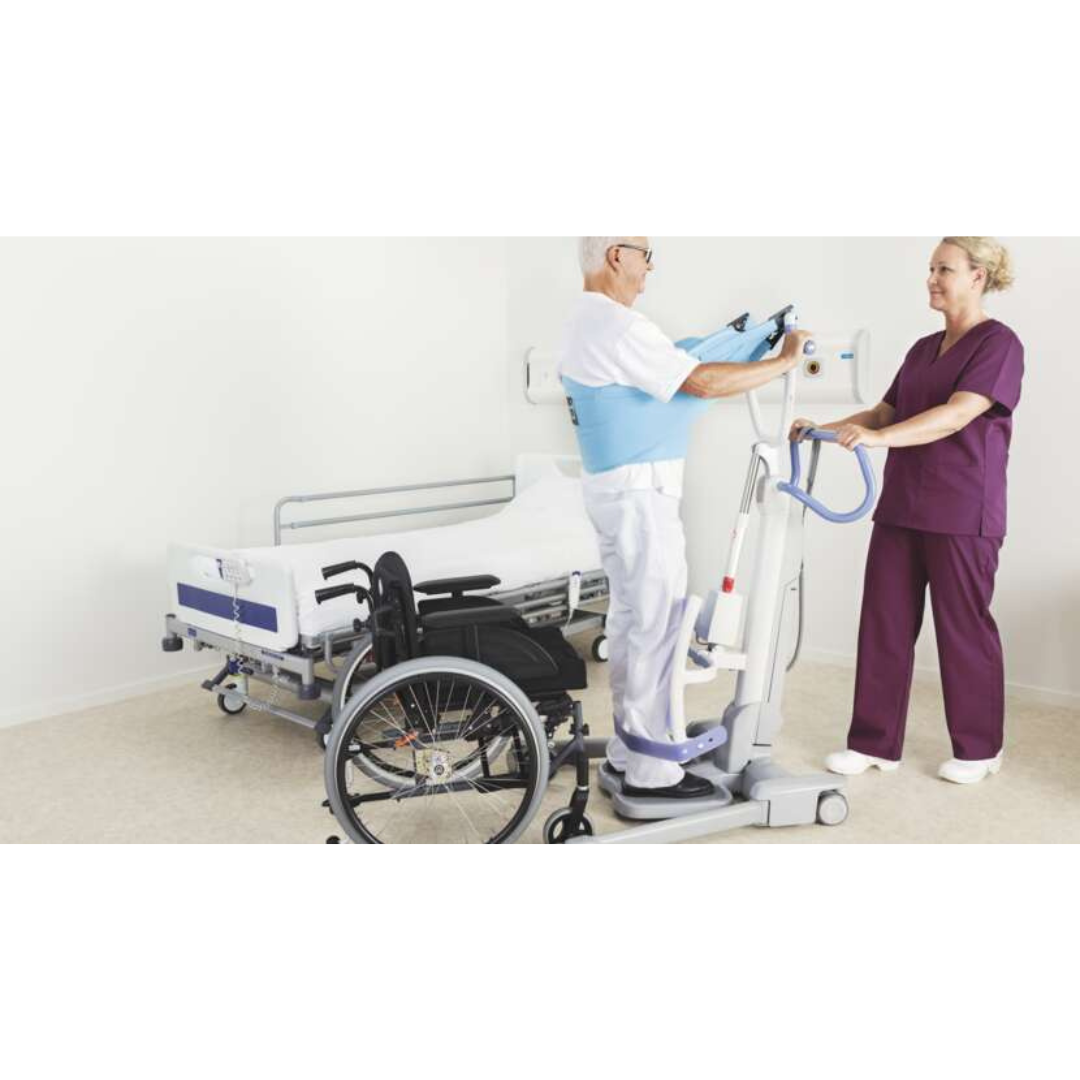 Arjo Sara Flex Electric Sit-To-Stand Patient Lift HEB1000 with Handles and Deluxe Comfort Sling - primehubstore.shop Patient Lifts