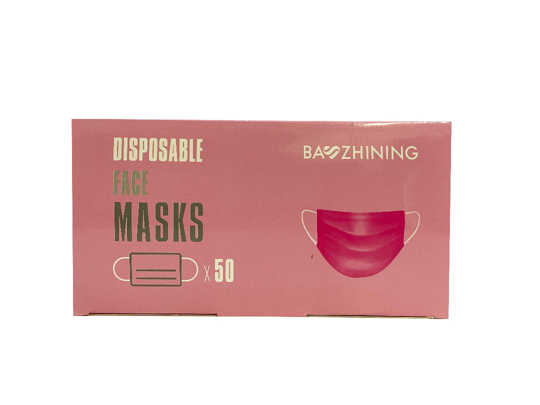 MaskWise Pink Disposable Protective 3Ply Face Masks - Box of 50 - primehubstore.shop Surgical Style Masks
