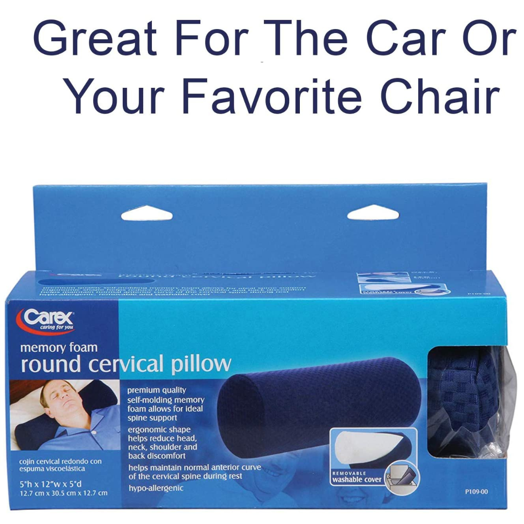 Carex Memory Foam Round Cervical Pillow & Bolster - primehubstore.shop Cervical Pillows