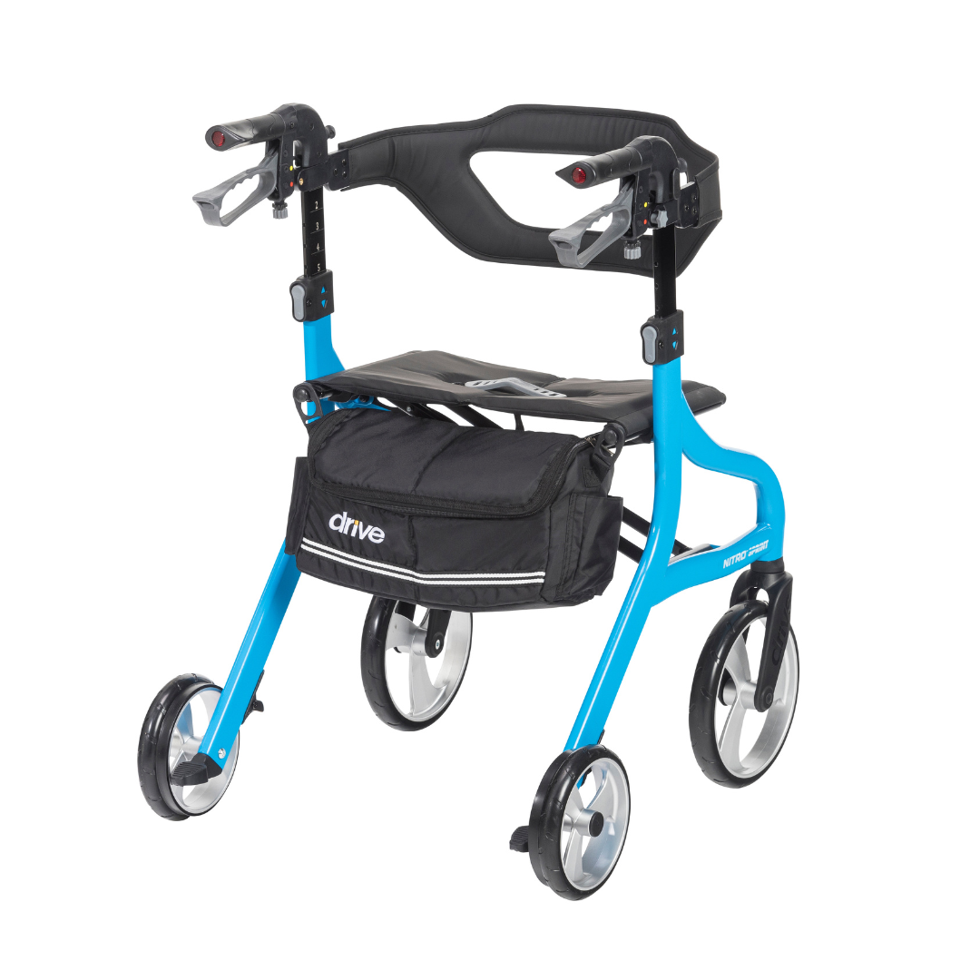 Drive Medical Nitro Sprint Rollator Euro Style Rolling Walker - primehubstore.shop Rollators