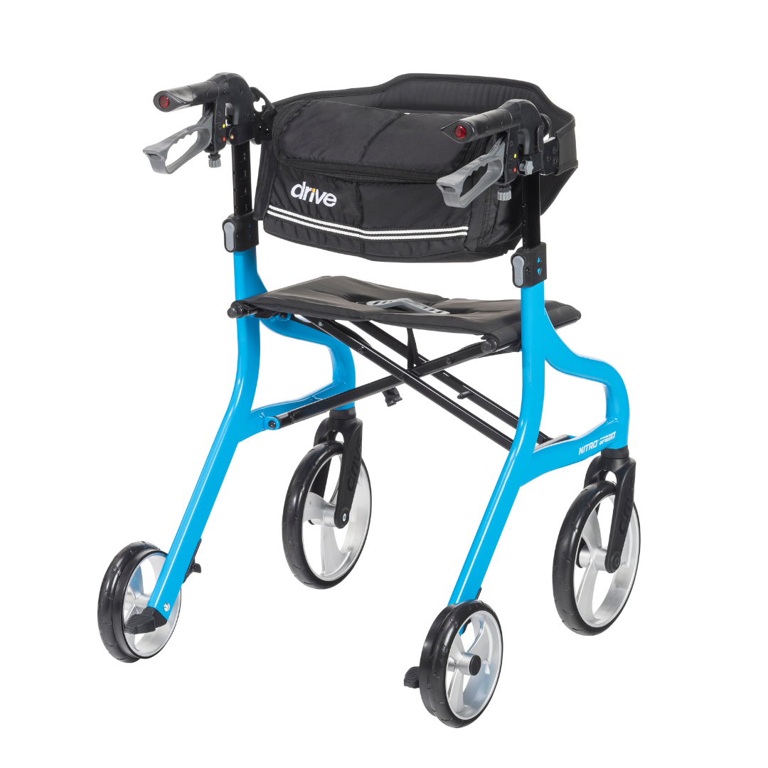 Drive Medical Nitro Sprint Rollator Euro Style Rolling Walker - primehubstore.shop Rollators