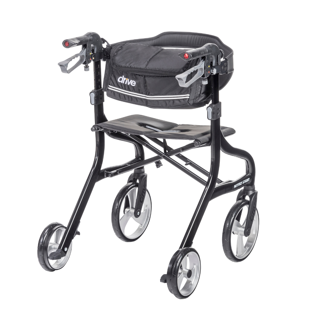 Drive Medical Nitro Sprint Rollator Euro Style Rolling Walker - primehubstore.shop Rollators