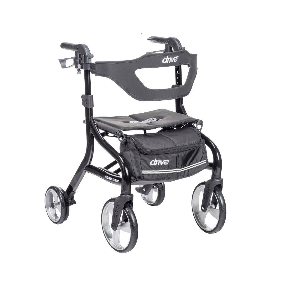 Drive Medical Nitro Sprint Rollator Euro Style Rolling Walker - primehubstore.shop Rollators