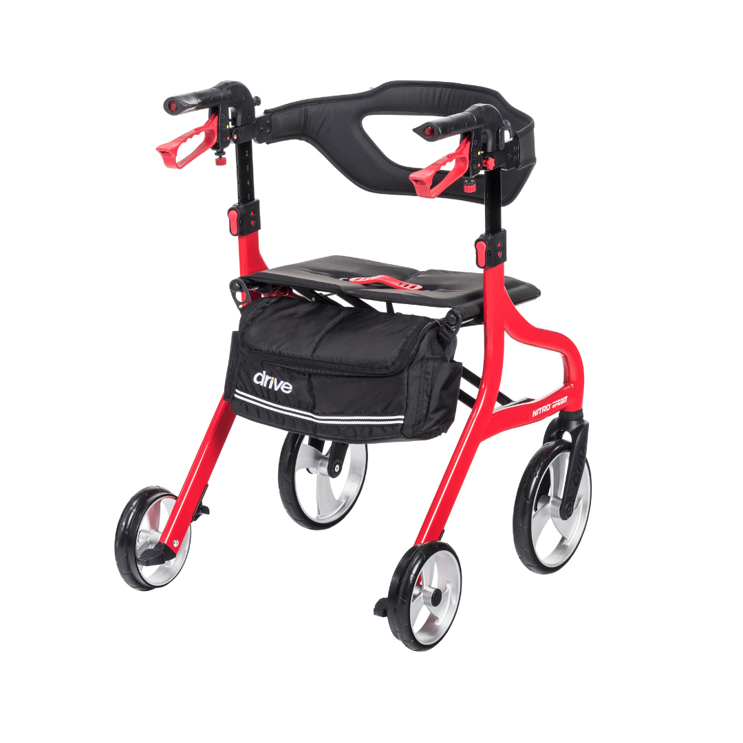 Drive Medical Nitro Sprint Rollator Euro Style Rolling Walker - primehubstore.shop Rollators