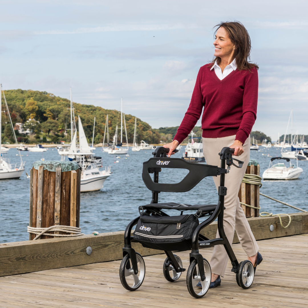 Drive Medical Nitro Sprint Rollator Euro Style Rolling Walker - primehubstore.shop Rollators