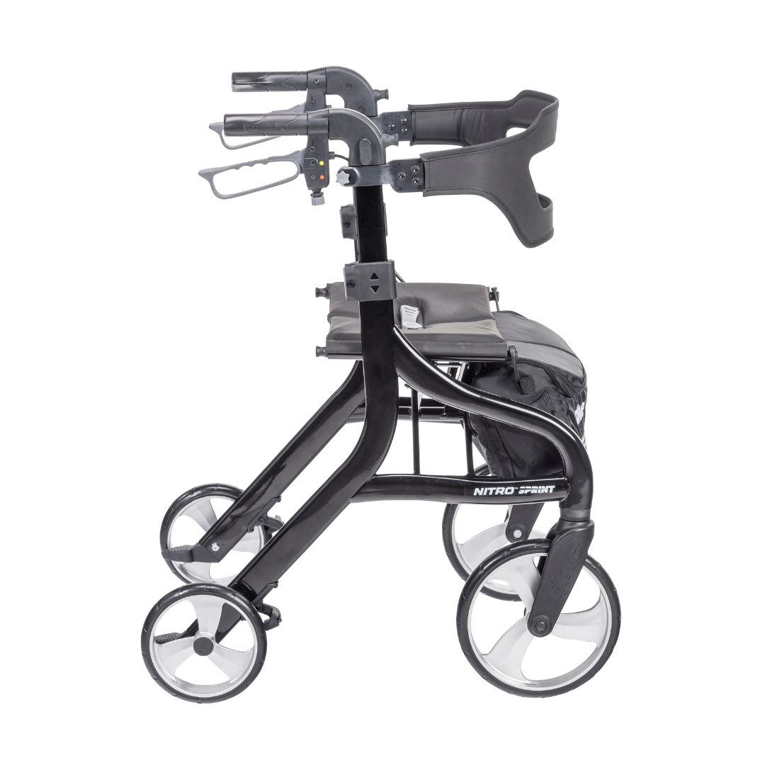 Drive Medical Nitro Sprint Rollator Euro Style Rolling Walker - primehubstore.shop Rollators