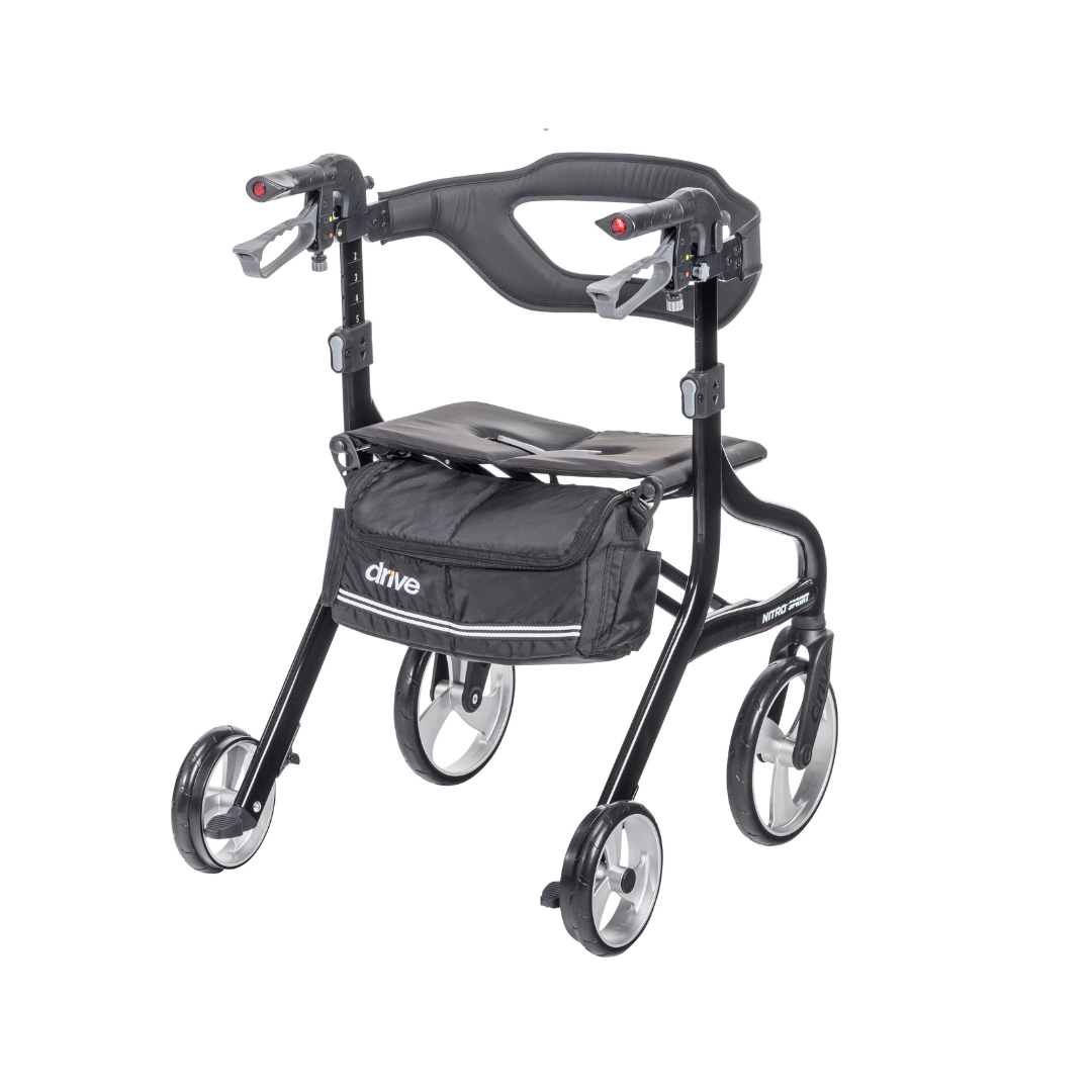 Drive Medical Nitro Sprint Rollator Euro Style Rolling Walker - primehubstore.shop Rollators