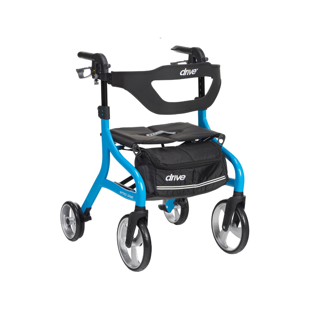 Drive Medical Nitro Sprint Rollator Euro Style Rolling Walker - primehubstore.shop Rollators