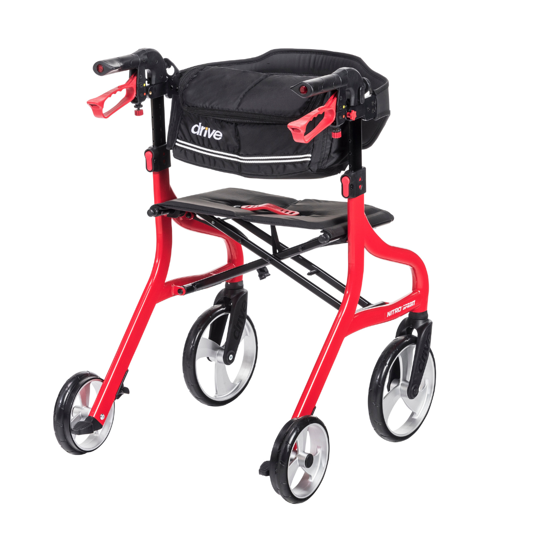 Drive Medical Nitro Sprint Rollator Euro Style Rolling Walker - primehubstore.shop Rollators