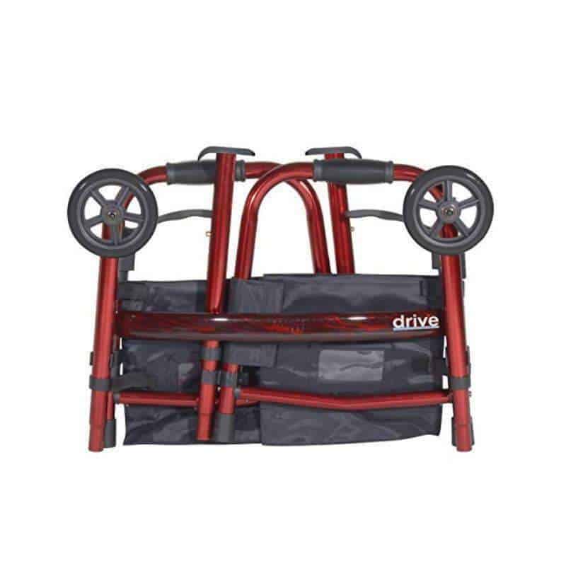 Drive Medical Portable Folding Travel Walker with 5 Wheels and Fold up Legs - primehubstore.shop Walkers