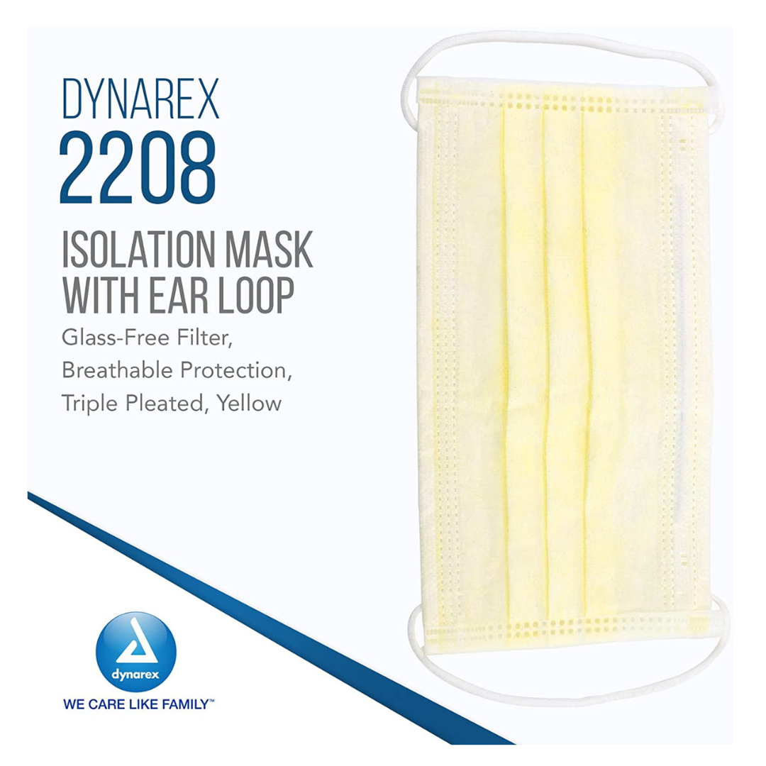 Dynarex Procedure and Isolation Face Masks - Flexible Latex Free - primehubstore.shop Surgical Style Masks
